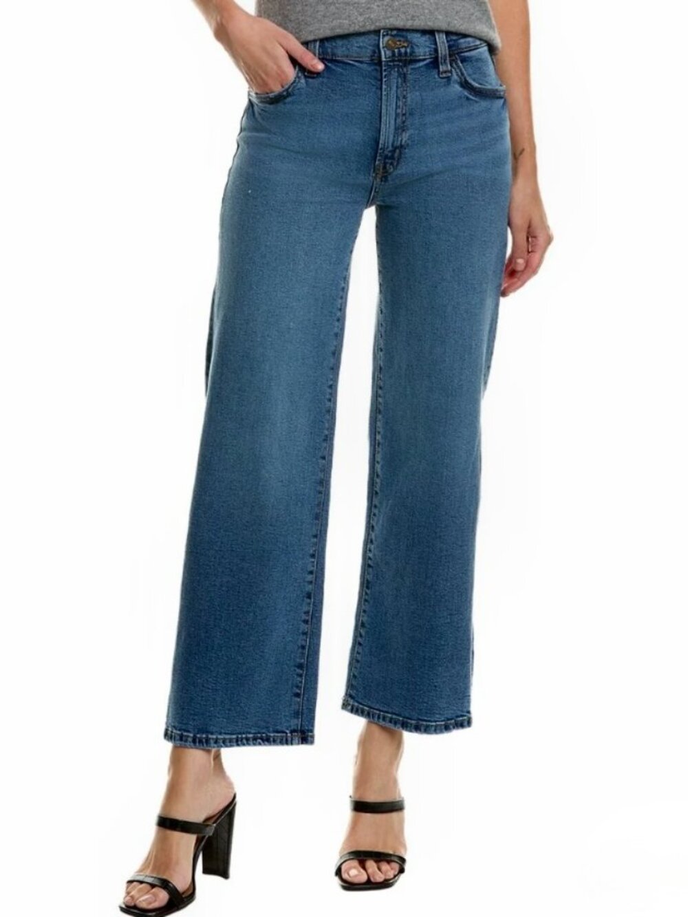 Hudson Rosalie High Rise Wide Leg Ankle Jeans Size 25 Alcott Blue Wash